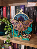 Moth Cloche Layered shelf decor